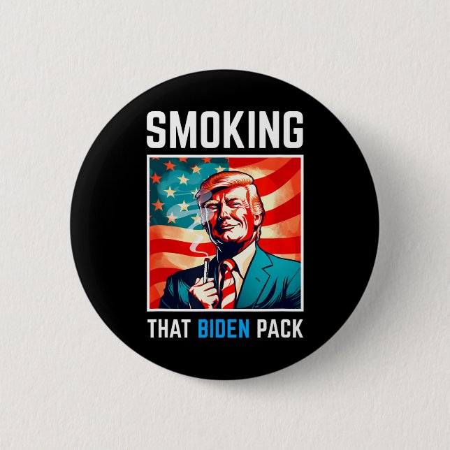 Badge Rond 5 Cm Fumer ce pack de Biden - Trump 2024 (Devant)