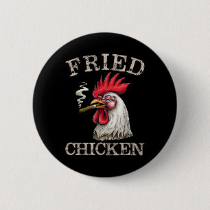 Badge Rond 5 Cm Fumer Fried Poulet Graphique Mauvaises Herbes Homm