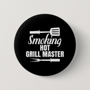 Badge Rond 5 Cm Fumer Grill Chaud Master Barbecue King Queen Of Th