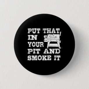 Badge Rond 5 Cm Fumeur De Pellet Drôle Grill Cadeau Barbecue Pour