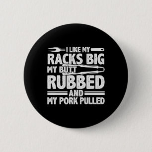 Badge Rond 5 Cm Fumeur de viande de porc grillant