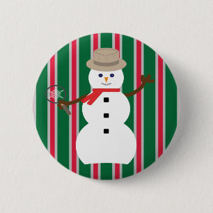 Badge Rond 5 Cm Fun and Fancy Christmas Snowman inspecteur