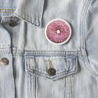 Badge Rond 5 Cm Fun beignet rose