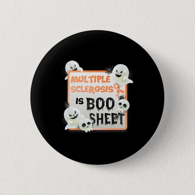 Badge Rond 5 Cm Fun Boo Halloween Ghost Ms Multiple Sclerose (Devant)