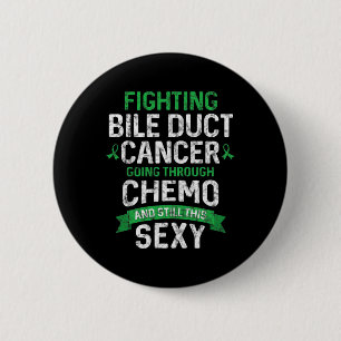 Badge Rond 5 Cm Fun Cancer Fighter Bile Duct Cancer Patient Chemo