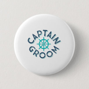 Badge Rond 5 Cm Fun Capitaine Groom Mariage nautique mariée