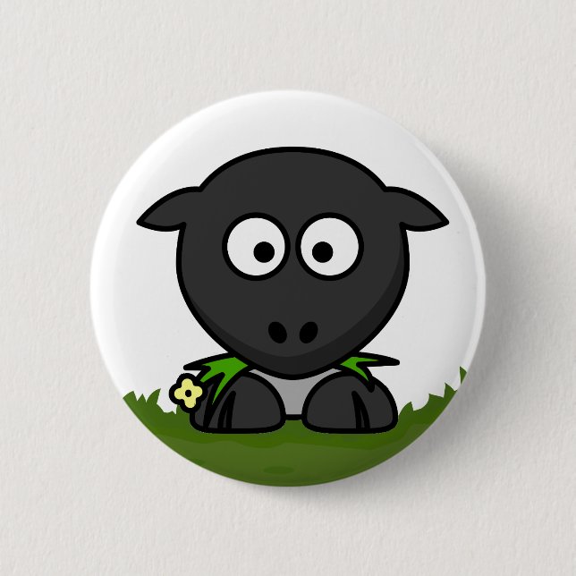 Badge Rond 5 Cm Fun Cartoon Round Sheep (Devant)