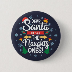 Badge Rond 5 Cm Fun cher Père Noël ils sont les vilains Noël