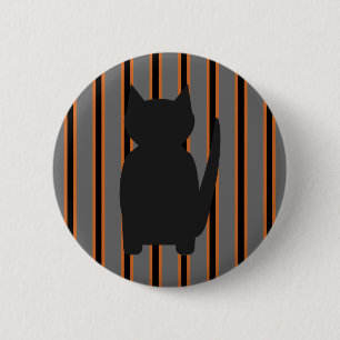 Badge Rond 5 Cm Fun et Fun Halloween Noir Silhouette Chats