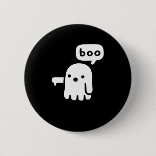 Badge Rond 5 Cm Fun Fun Chunky Fantôme De Désapprobation Boo Hallo