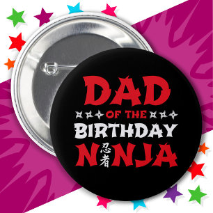 Badge Rond 5 Cm Fun Karate Party Enfants Papa de l'Anniversaire Ni