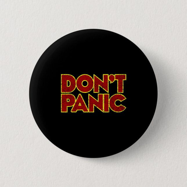 Badge Rond 5 Cm Fun Nostalgic Tees Don't Panic - Women's Clic Fit  (Devant)