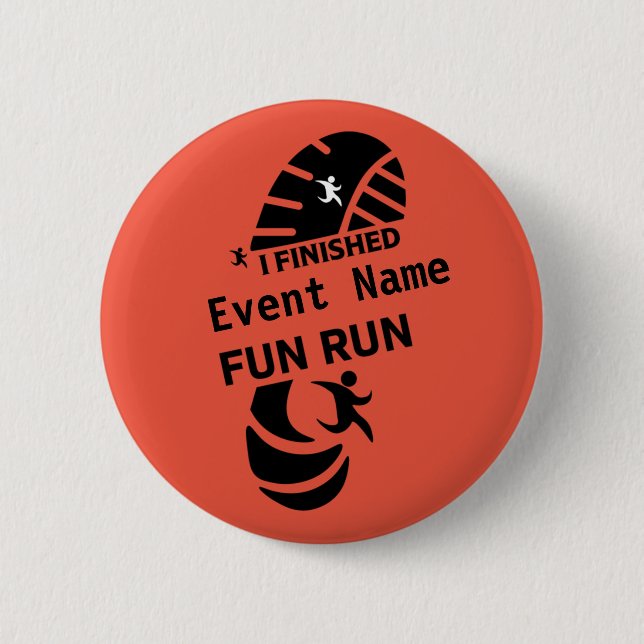 Badge Rond 5 Cm Fun Run Event Cause Charité Promotion Prix 6 Cm R (Devant)
