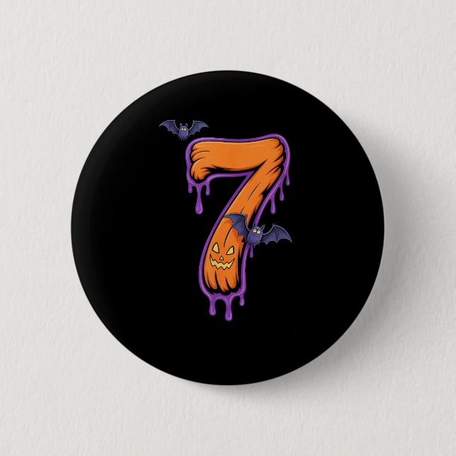 Badge Rond 5 Cm Fun Six Seven 6 7 Meme Design Couples Halloween  (Devant)
