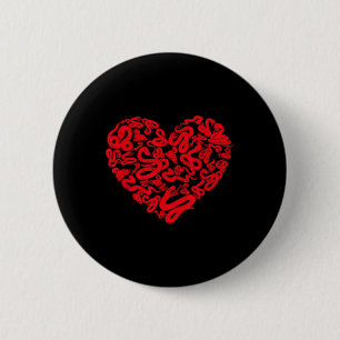 Badge Rond 5 Cm Fun Snake Lover Saint Valentin Coeur Couple Serpen