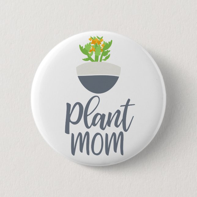 Badge Rond 5 Cm Fun Succulent Kalanchoe Plante Maman Design (Devant)