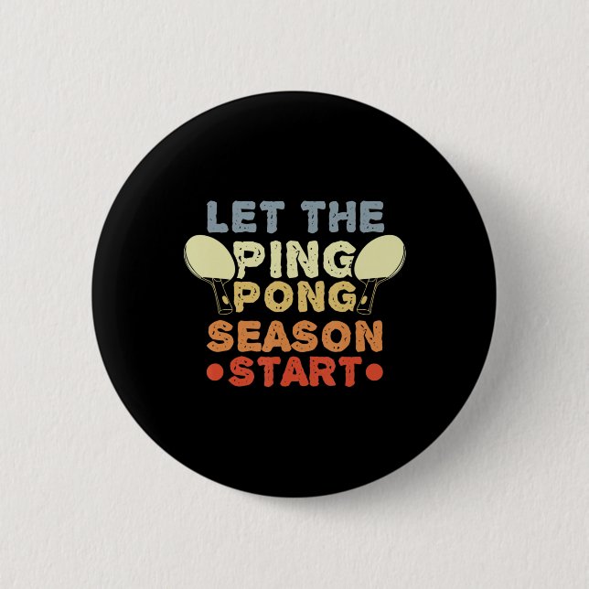 Badge Rond 5 Cm Fun Table Tennis Quersey pour Ping Pong Player (Devant)