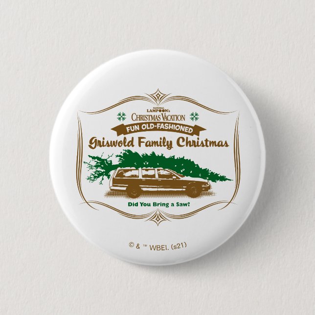 Badge Rond 5 Cm Fun Vieux Noël Griswold (Devant)