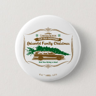 Badge Rond 5 Cm Fun Vieux Noël Griswold