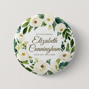 Badge Rond 5 Cm Funérailles commémoratives Aquarelle moderne Fol