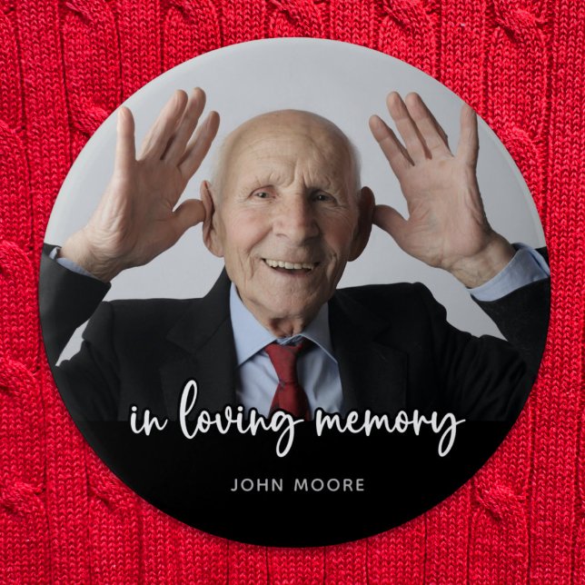 Badge Rond 5 Cm Funérailles en mémoire d'amour Photo (Créateur téléchargé)