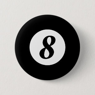 Badge Rond 5 Cm Funky 8 Ball Magic Billard Pool Lazy Halloween C
