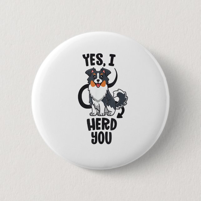 Badge Rond 5 Cm Funky Australian Shepherd Maman Cadeaux Aussie Oui (Devant)
