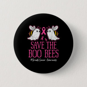 Badge Rond 5 Cm Funky Bees Ghost Boo Cerveau Cancer Sensibilisatio