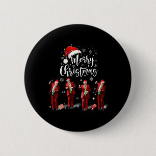 Badge Rond 5 Cm Funky Trump Dance Santa Claus Joyeux Noël