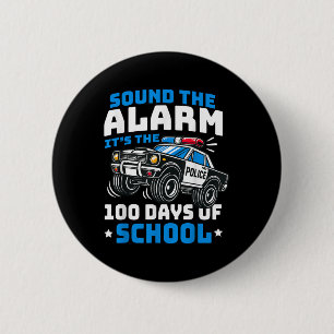 Badge Rond 5 Cm Funny 100th Day Of School Police Voiture 100 Jours