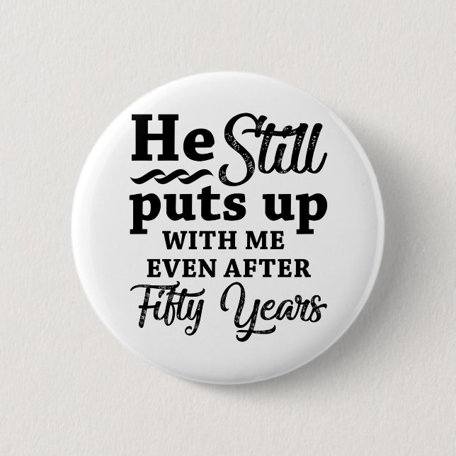 Badge Rond 5 Cm Funny 50e anniversaire de Mariage (Devant)