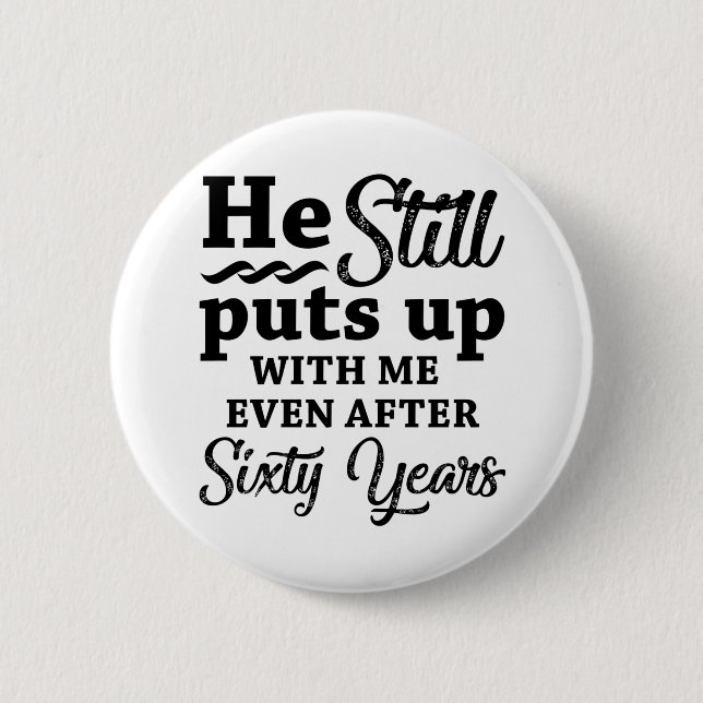 Badge Rond 5 Cm Funny 60th Wedding Anniversary (Devant)