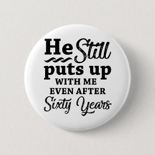 Badge Rond 5 Cm Funny 60th Wedding Anniversary