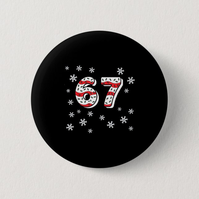 Badge Rond 5 Cm Funny 67 Christmas Cakes 67 Funny Kid 67 Christmas (Devant)