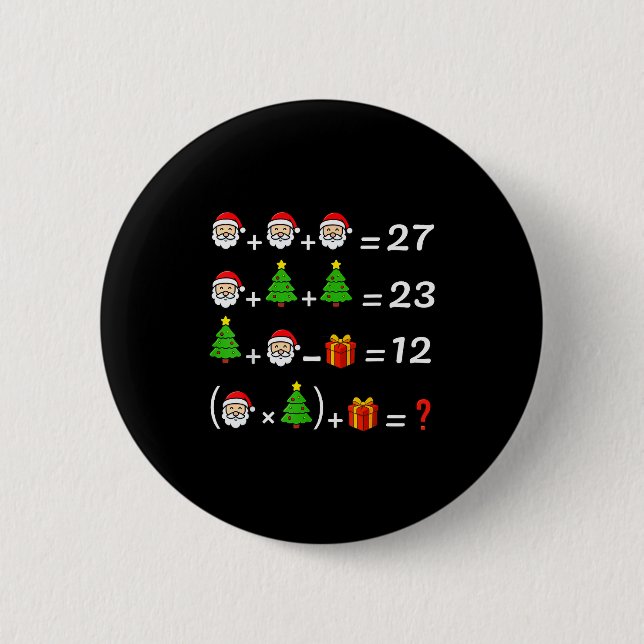 Badge Rond 5 Cm Funny 67 Meme Christmas Math Teacher Santa Six Sev (Devant)