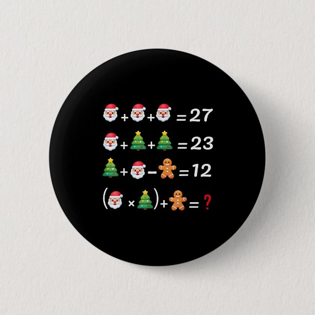 Badge Rond 5 Cm Funny 67 Meme Christmas Math Teacher Santa Six Sev (Devant)