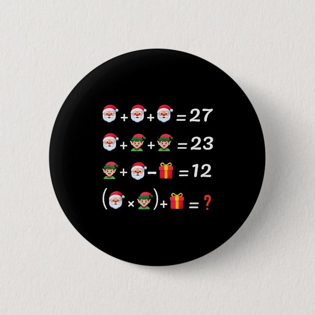 Badge Rond 5 Cm Funny 67 Meme Christmas Math Teacher Santa Six Sev (Devant)