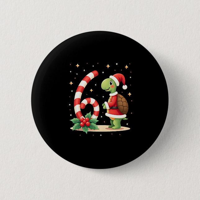 Badge Rond 5 Cm Funny 67 Meme Turtle Christmas PJm Men Women Famil (Devant)