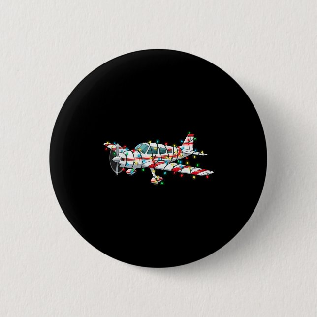 Badge Rond 5 Cm Funny Airplane Christmas Graphics Lights Lover Lon (Devant)