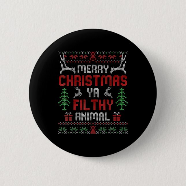 Badge Rond 5 Cm Funny Alone At Home Movies Merry Christmas You Fil (Devant)