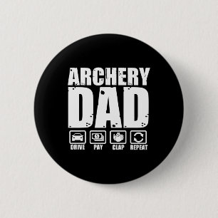 Badge Rond 5 Cm Funny Archery Papa Fier Archer Père Humour Père