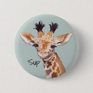 Badge Rond 5 Cm Funny Baby Giraffe personnalisée