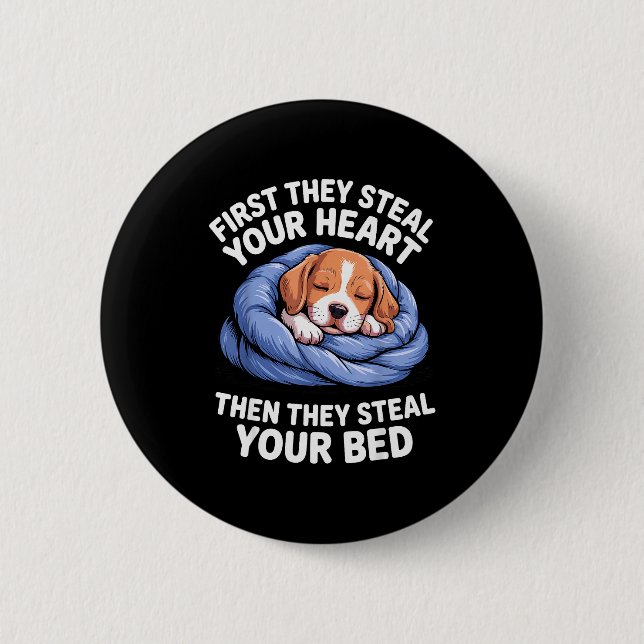 Badge Rond 5 Cm Funny Beagle Design For Men Women Hound Beagle Dog (Devant)