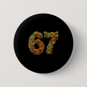 Badge Rond 5 Cm Funny Bearded Dragon 6 7 Mème Six Sept Beardzilla