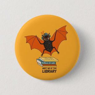 Badge Rond 5 Cm Funny bibliothécaire enseignant amoureux de livre