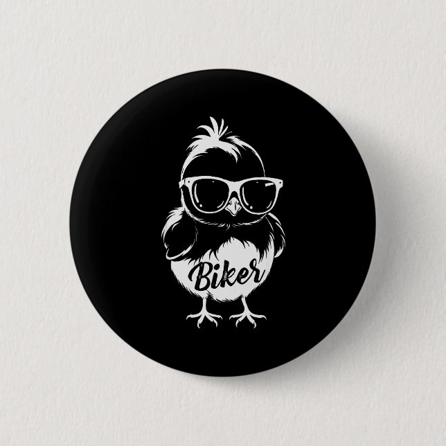 Badge Rond 5 Cm Funny Biker Motorcycle Chick Rider Motorbike Women (Devant)