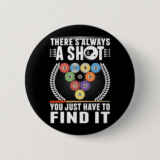 Badge Rond 5 Cm Funny Billiard Joke Cue Snooker Pool Joueur (Devant)