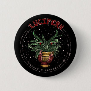 Badge Rond 5 Cm Funny Black Halloween 2022 Plante Demon Lucifern