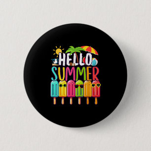 Badge Rond 5 Cm Funny Bonjour vacances été Popsicle Ice Lolly Ice