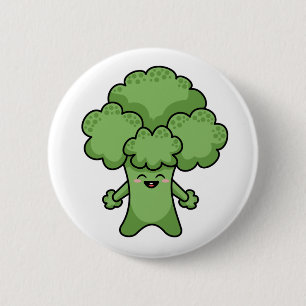 Badge Rond 5 Cm Funny Brocoli vert